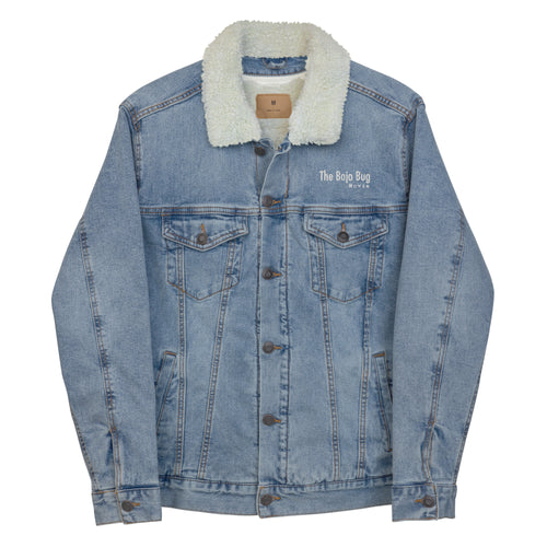 Embroidered Unisex denim sherpa jacket